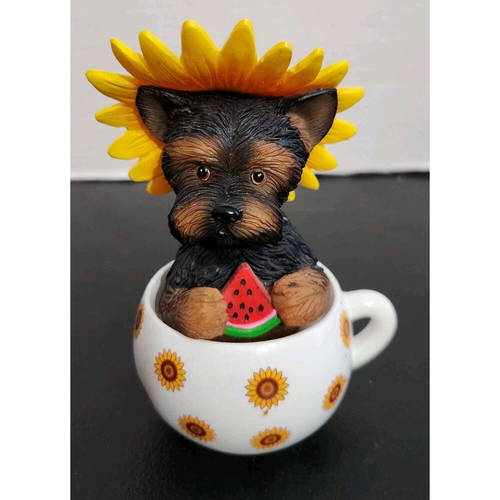 Hamilton Collection Cups of Affection Bright As The Sun Yorkie Figurine #0544
